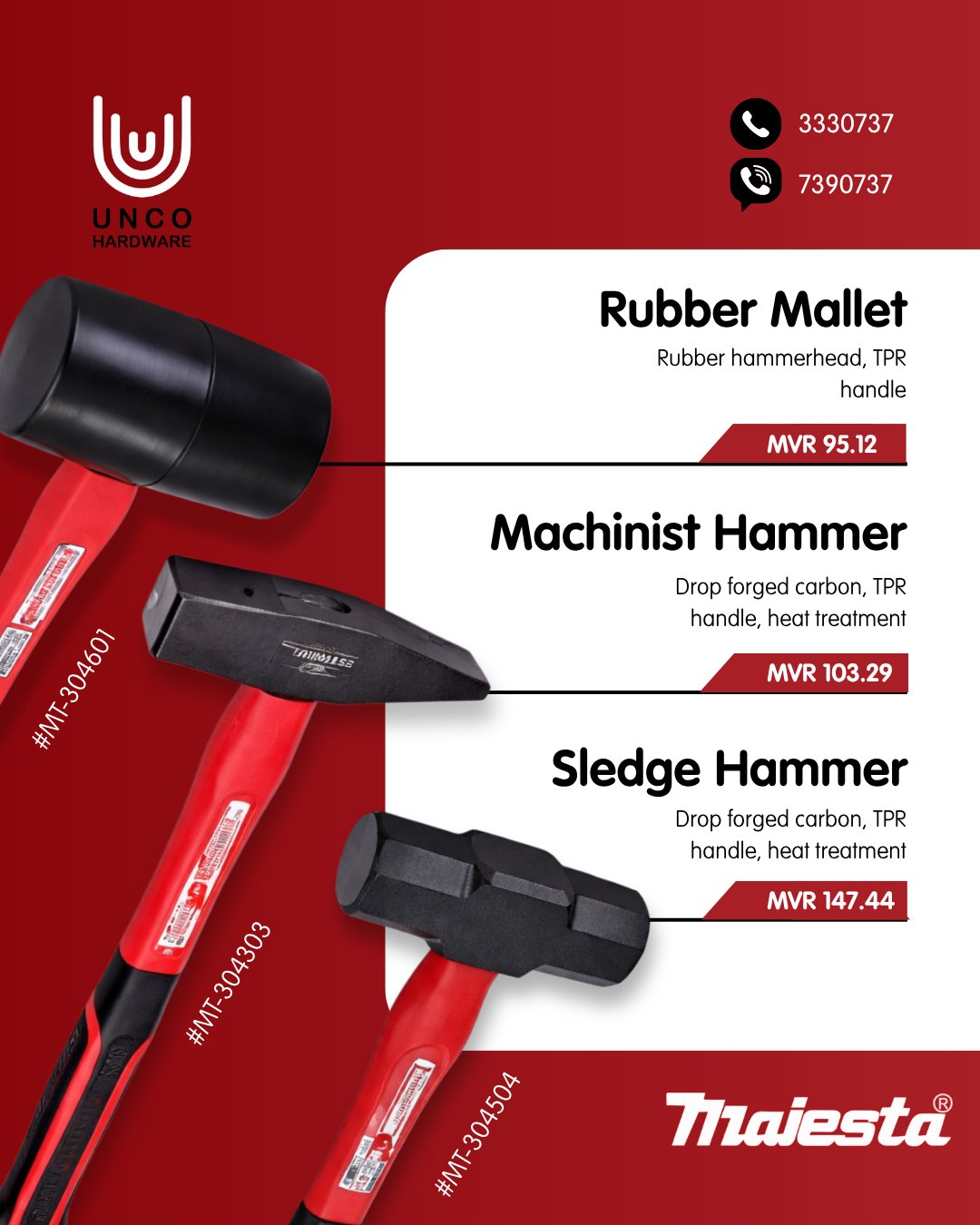 Unco Hardware: Product post for the Majesta hammer line up