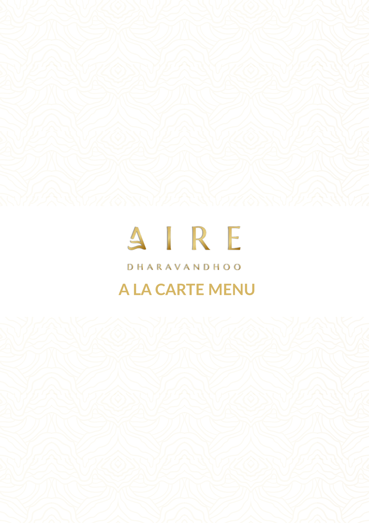 Aire Dharavandhoo Menu cover