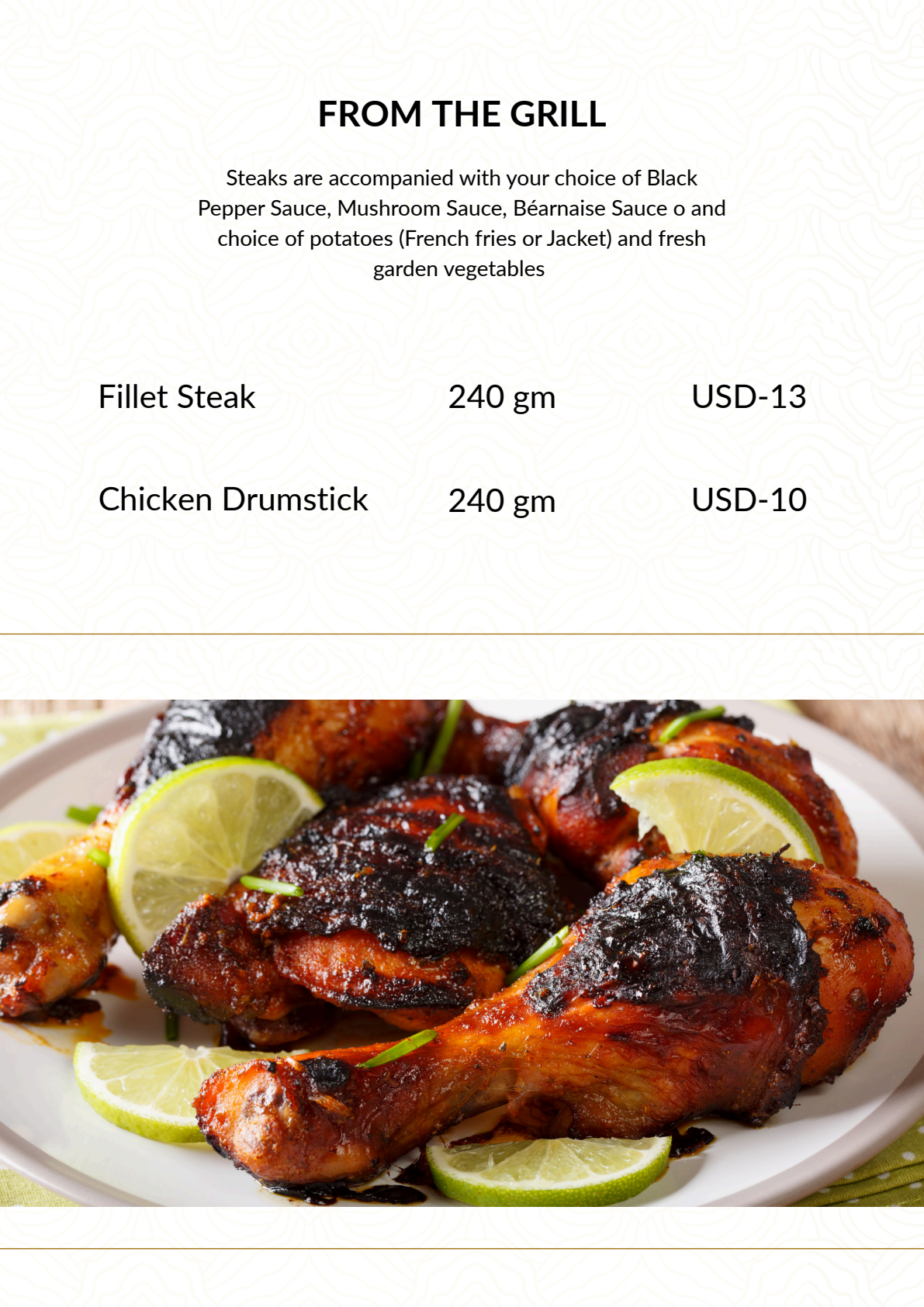 Aire Dharavandhoo Menu page 8: From the grill