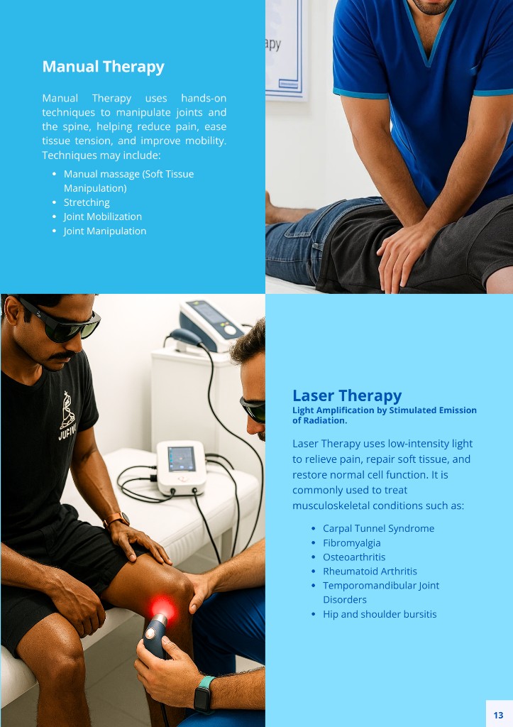 Physio Solutions Company Profile page 16: Manual & laser therapy