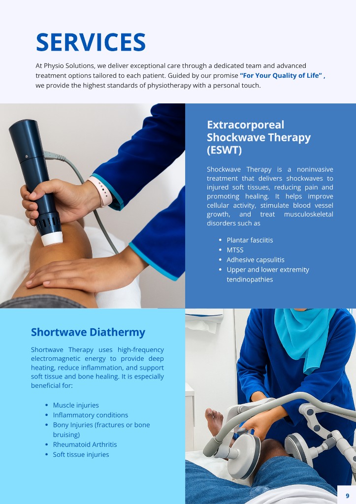 Physio Solutions Company Profile page 12: Shockwave & shortwave therapy