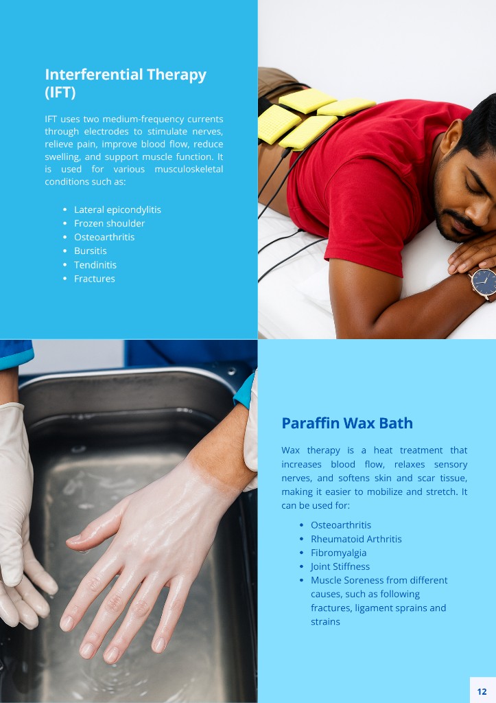 Physio Solutions Company Profile page 15: IFT & paraffin wax bath