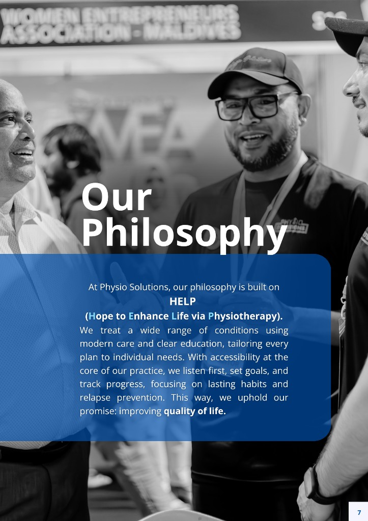 Physio Solutions Company Profile page 10: Our philosophy: HELP